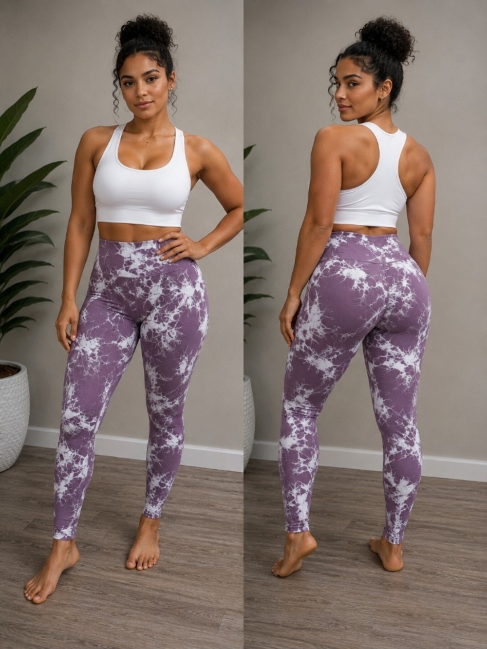 Tie-Dye High-Waist Butt Lifting Purple Leggings